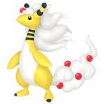 Mega Ampharos Illustrazione ufficiale di 